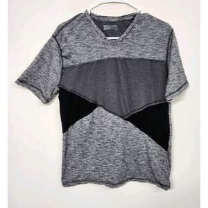 MC Squared Short Sleeve V Neck Colorblock T Shirt Men's Large Gray 1372